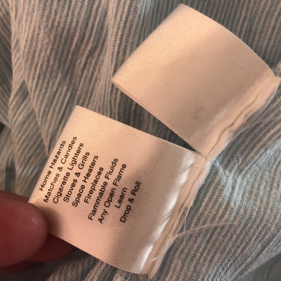 VTG02 EILEEN WEST size Small Cotton Robe LaceTrim Eyelet Stripe Shawl Collar NEW - Picture 13 of 16